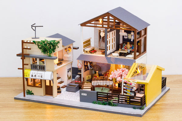 Miniature DIY Wooden Dollhouse Kit with Music Movement and LED and Dust Cover (PC902)