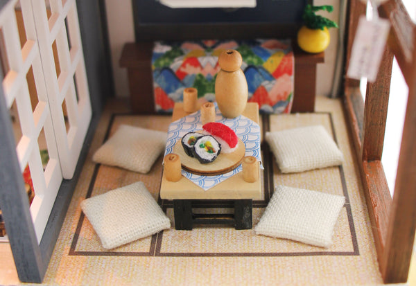 Miniature DIY Wooden Dollhouse Kit with Music Movement and LED and Dust Cover (PC902)