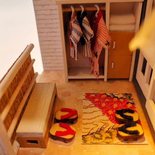 Miniature DIY Wooden Dollhouse Kit with Music Movement and LED and Dust Cover (PC902)