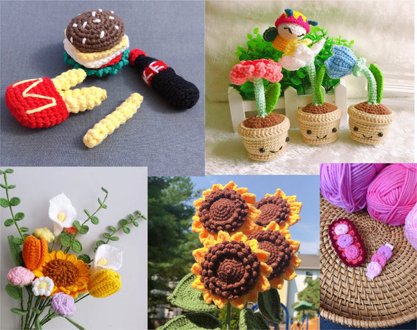 4 Roll Milk Cotton Crochet Yarn 200g, 440 Yards (73 Carbon)