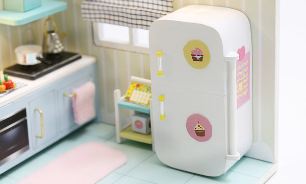 Miniature Modern DIY Dollhouse Kit, with LED, Dust Cover, Collectible Dollhouse (S2007)