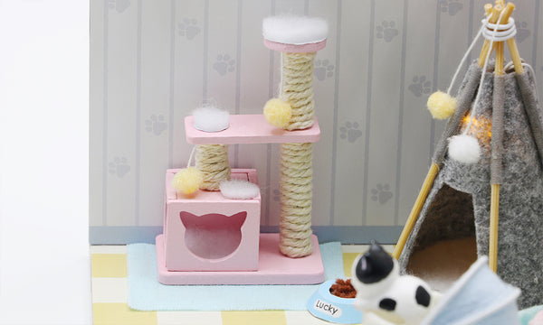 Miniature Modern DIY Dollhouse Kit, with LED, Dust Cover, Collectible Dollhouse (S2009)