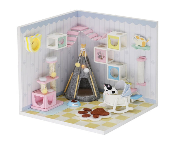 Miniature Modern DIY Dollhouse Kit, with LED, Dust Cover, Collectible Dollhouse (S2009)