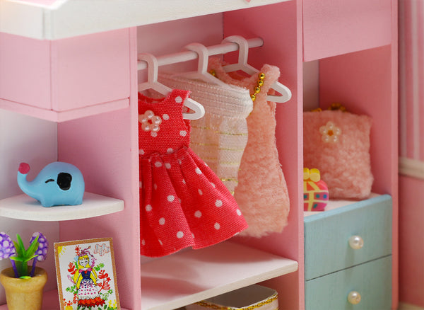 Miniature Modern DIY Dollhouse Kit, with LED, Dust Cover, Collectible Dollhouse (S2011)