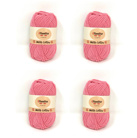 4 Roll Milk Cotton Crochet Yarn 200g, 440 Yards (01 Mustard) – TANLITA