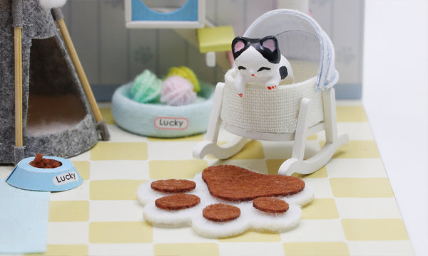 Miniature Modern DIY Dollhouse Kit, with LED, Dust Cover, Collectible Dollhouse (S2009)