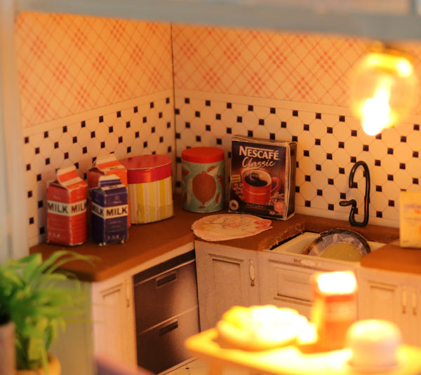 Miniature DIY Dollhouse Kit with LED, Music Movement, Furniture (M035)