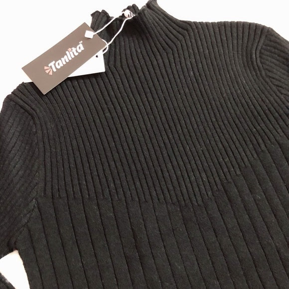 TANLITA | Turtleneck Pullover Long Sleeve Sweater (Black)