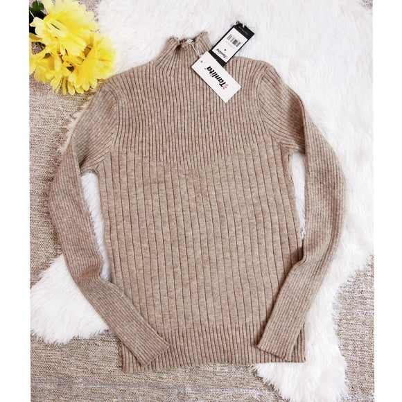 TANLITA | Turtleneck Pullover Long Sleeve Sweater (Khaki)