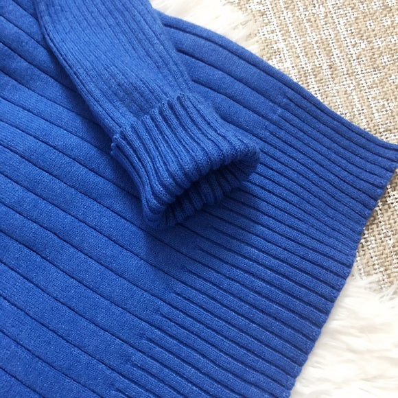 TANLITA | Turtleneck Pullover Long Sleeve Sweater (Blue)