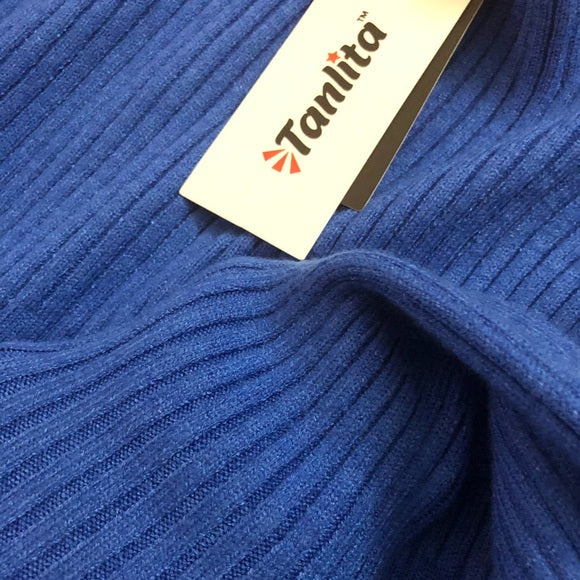 TANLITA | Turtleneck Pullover Long Sleeve Sweater (Blue)