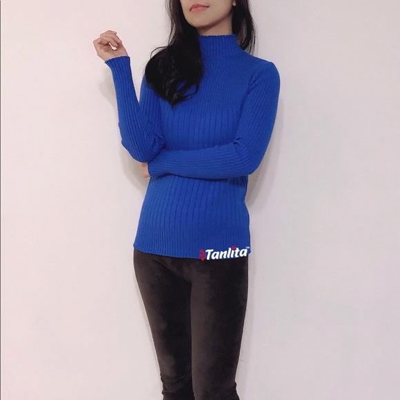 TANLITA | Turtleneck Pullover Long Sleeve Sweater (Khaki)