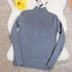 TANLITA | Turtleneck Pullover Long Sleeve Sweater (Gray)