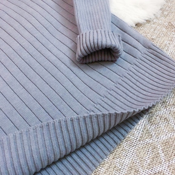 TANLITA | Turtleneck Pullover Long Sleeve Sweater (Gray)